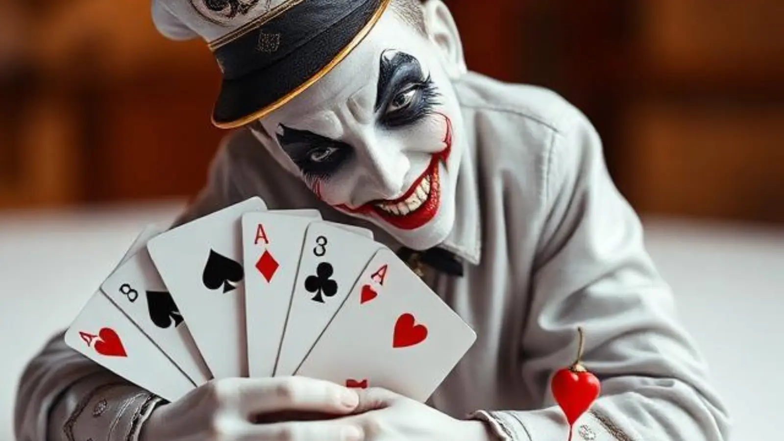 white gold playing big joker playing cards white